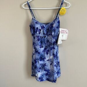 NWT It Figures | QVC butterfly blue Swim Dress SLENDER THIGHS